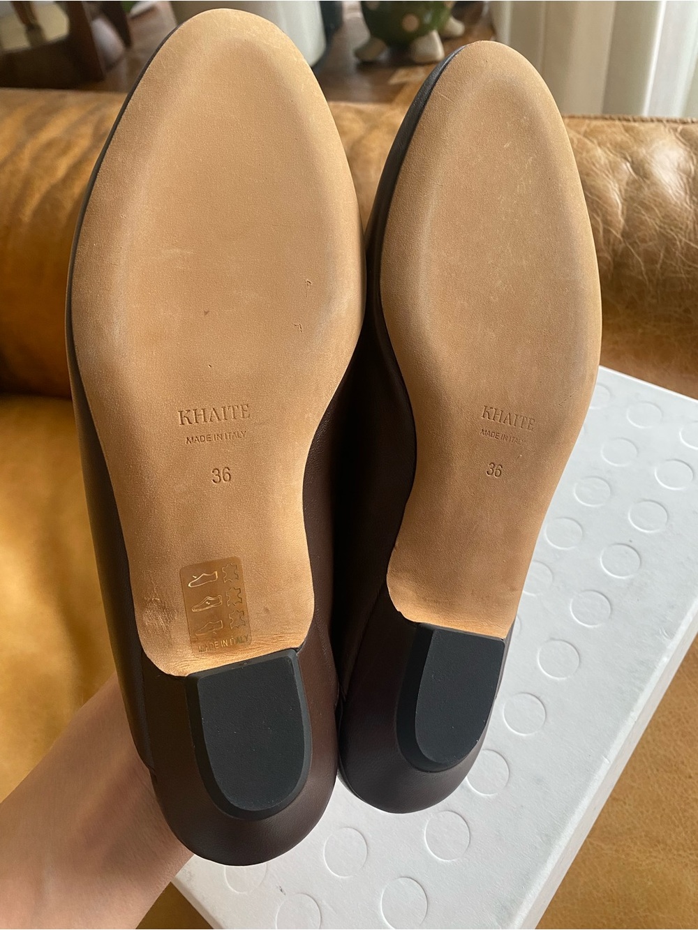 Khaite Otto Brown Leather Mules. Size 36. - Picture 3 of 15